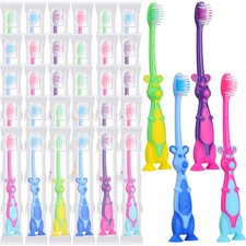 Gerrii Kids Toothbrushes Bulk Soft Lovely Little Kangaroo with Covers Suction Cu