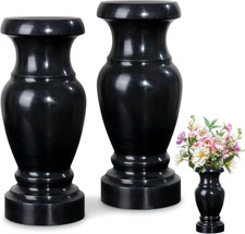Cemetery Vase, Granite Grave Vase Memorial Stone Vases for Home Tabletop, Artifi