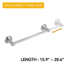 Adjustable Stainless Steel Towel Rack Wall Mounted Towel Rail Holder Bathroom