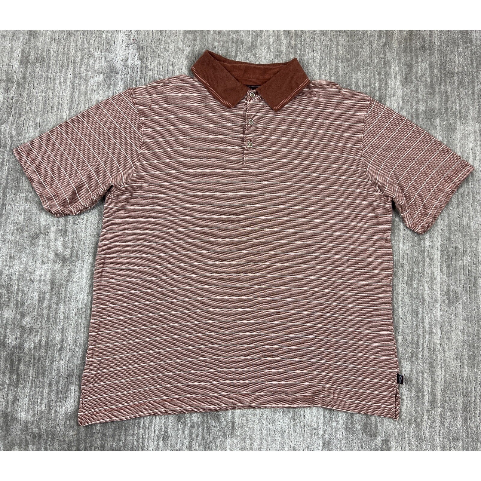 Vintage Tommy Bahama Shirt Mens 18 XL Brown Polo Golf Silk Blend Casual