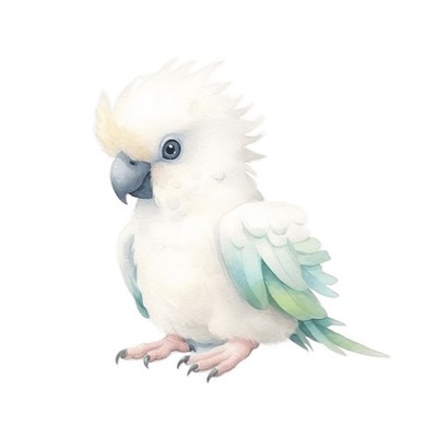 Weißer Ara Papagei 9x9 cm Autoaufkleber Sticker Aquarell Motiv