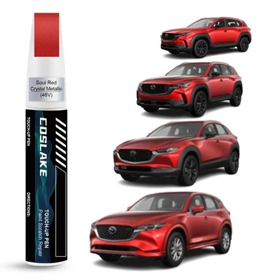 COSLAKE Car Touch Up Paint(Soul Red Crystal Metallic(46V)) for Mazda, Car Paint Scrat...