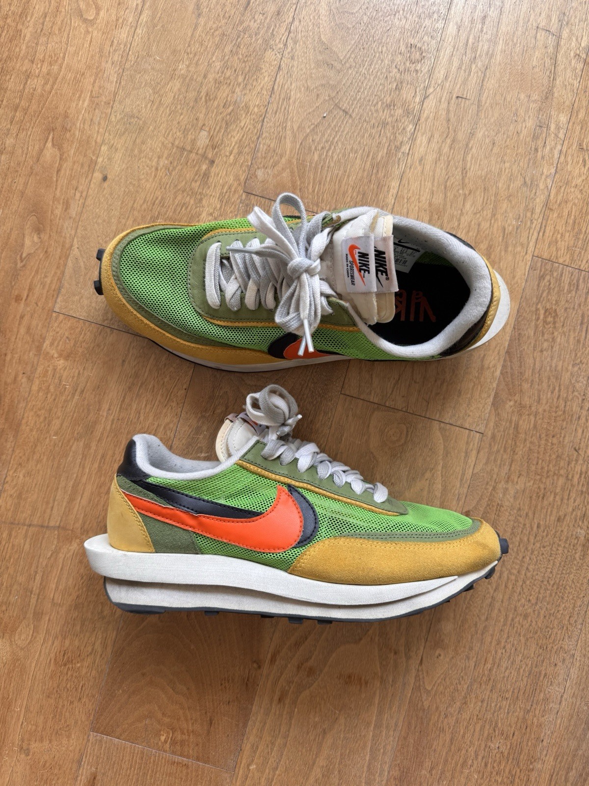 Sacai x Nike LDV Waffle Green Gusto US 9 EU 42 5 BV0073 300 senza scatola
