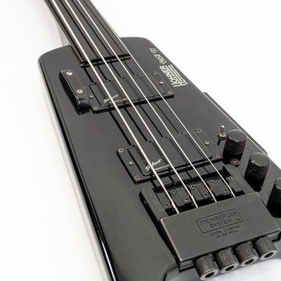 1988 Hohner B2A FL Headless Fretless Bass Black Steinberger
