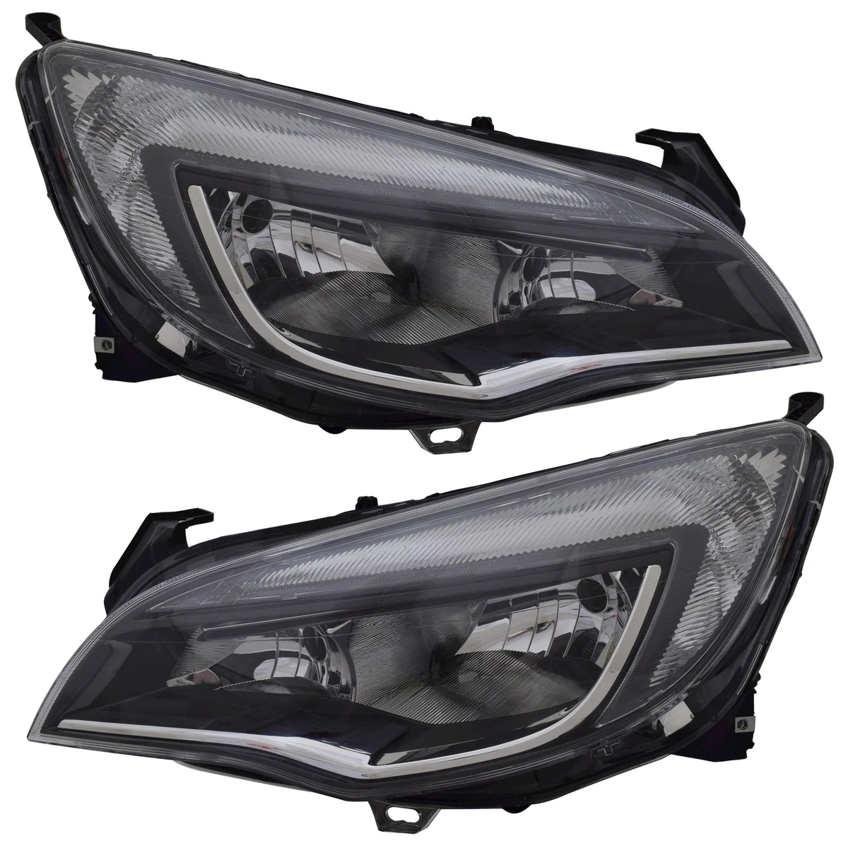 Fari Alogeni Johns Per Opel Astra G (1998-2004) - Cornice Nera, Vetro Trasparente, Con Predisposizione Regolazione Elettrica - Set L+R