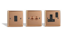 Varilight Polished Copper Toggle, Rocker Light Switches, USB Plug Sockets & More