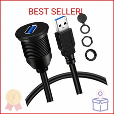 BATIGE Single Port USB 3.0 Male to Female AUX Car Mount Flush Cable Waterproof E