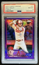 2023 Topps Chrome Mike Trout Purple Refractor #/250 Angels PSA 8