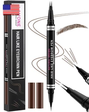 Eyebrow Pencil, 2-In-1 Waterproof Eyebrow Pen, with 2 Tip Microblading Eyebrow P