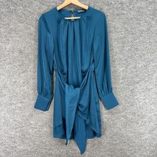 Prettygarden Dress Women S Blue Shift Short Belted Long Sleeve Hook & Eye