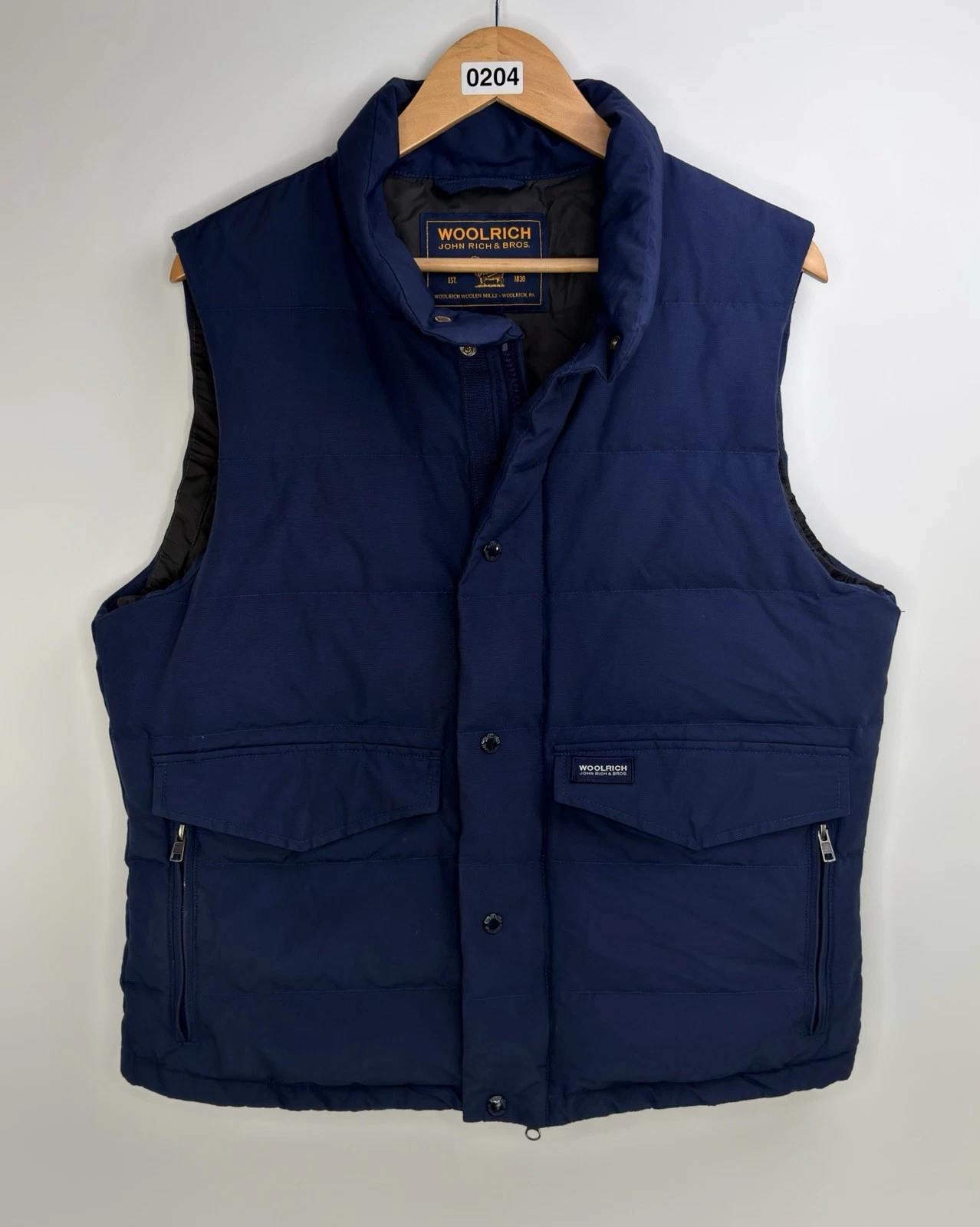 Woolrich Vest Men’s Puffer Down Fill Full Snap Button Front Medium