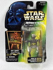 1996 Star Wars POTF ASP-7 Droid .00 Green Card HOLOGRAM DAMAGED BUBBLE
