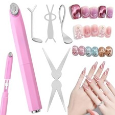 New Pink 3-in-1 Ring Cat Eye Magnet, Cateye Magnet for Nails Magnet Tool Easy