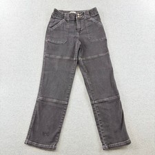 RSQ Tillys Sz 10 Faded Black Contrast Stitch Carpenter Seamed Straight Leg Jeans