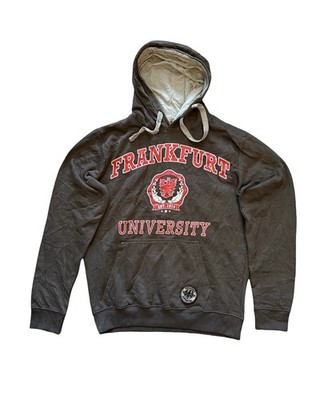 Frankfurt University Authentic Germany Hoodie Sweatshirt Gray Size Medium NWT