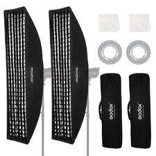 2PCS FW30x120cm/12 x47 Bowens Mount Strip Honeycomb Grid Softbox,Detachable S...