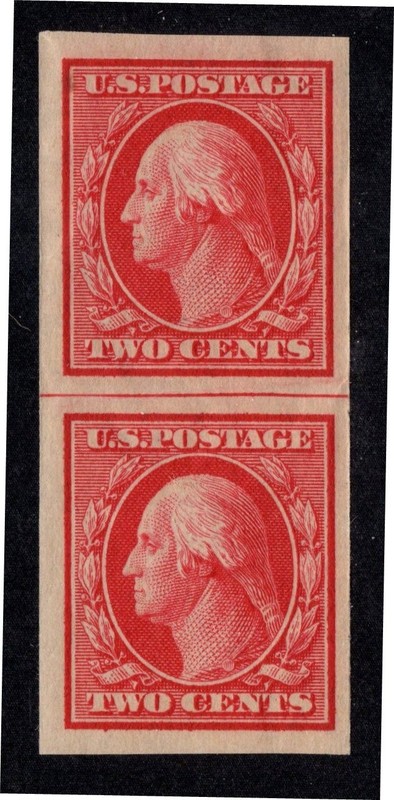 U.S. - 384 - Line Pair - Very Fine -  Hinged