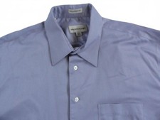 Pronto Uomo Men's 80's 2 Ply Twill L/S Button Down Purple Shirt - 16.5 36/37
