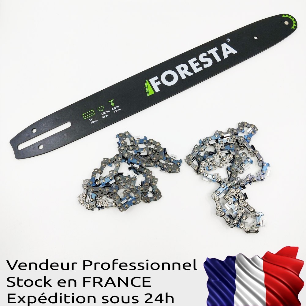 Chaine tronconneuse 40cm et guide anti-rebond a haute resistance thermique pour coupe nette - 2