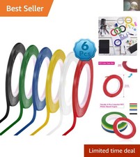 Thin Whiteboard Tape Set: 1/8 Inch, 6 Rolls, 108 Feet Each for Easy Organization