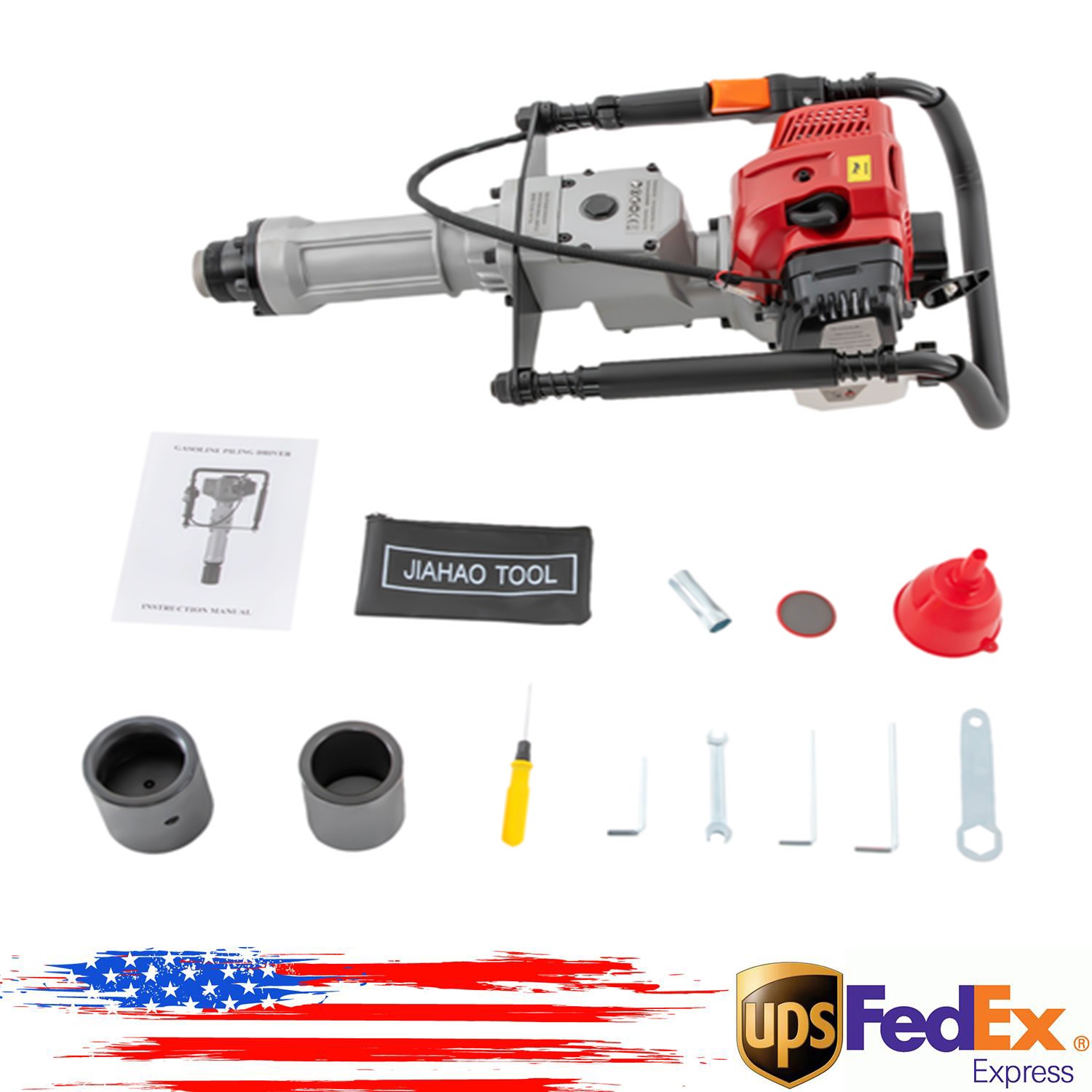 52cc Gas-Powered T Post Driver Fence Post Driver 2-Stroke Gasoline Push Pile New