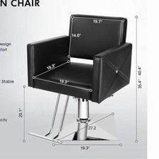 Black Adjustable Ergonomic Salon Chair, Synth...