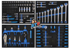 Profi Werkzeug 4er Einlage Set Ratschen Gabel Stecknüsse Zangen Schraubendreher