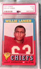 WILLIE LANIER HOF ROOKIE CARD 1971 TOPPS # 114 PSA 3 96679025. rookie card picture