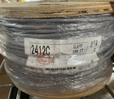 Alpha Wire 2412C SL002 Multi-Conductor Cables 7/28 20AWG 2C, SHLD, 500ft, SLATE