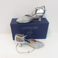 Sapphire Ray Rose 2" Classic Cuban Heel Size 3.5 White-Silver Lustre Geranium