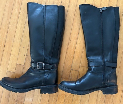 BLONDO WOMEN'S BLACK BOOTS 7.5M W/ ELASTIC INSERT GREAT SHAPE WATERPROOF