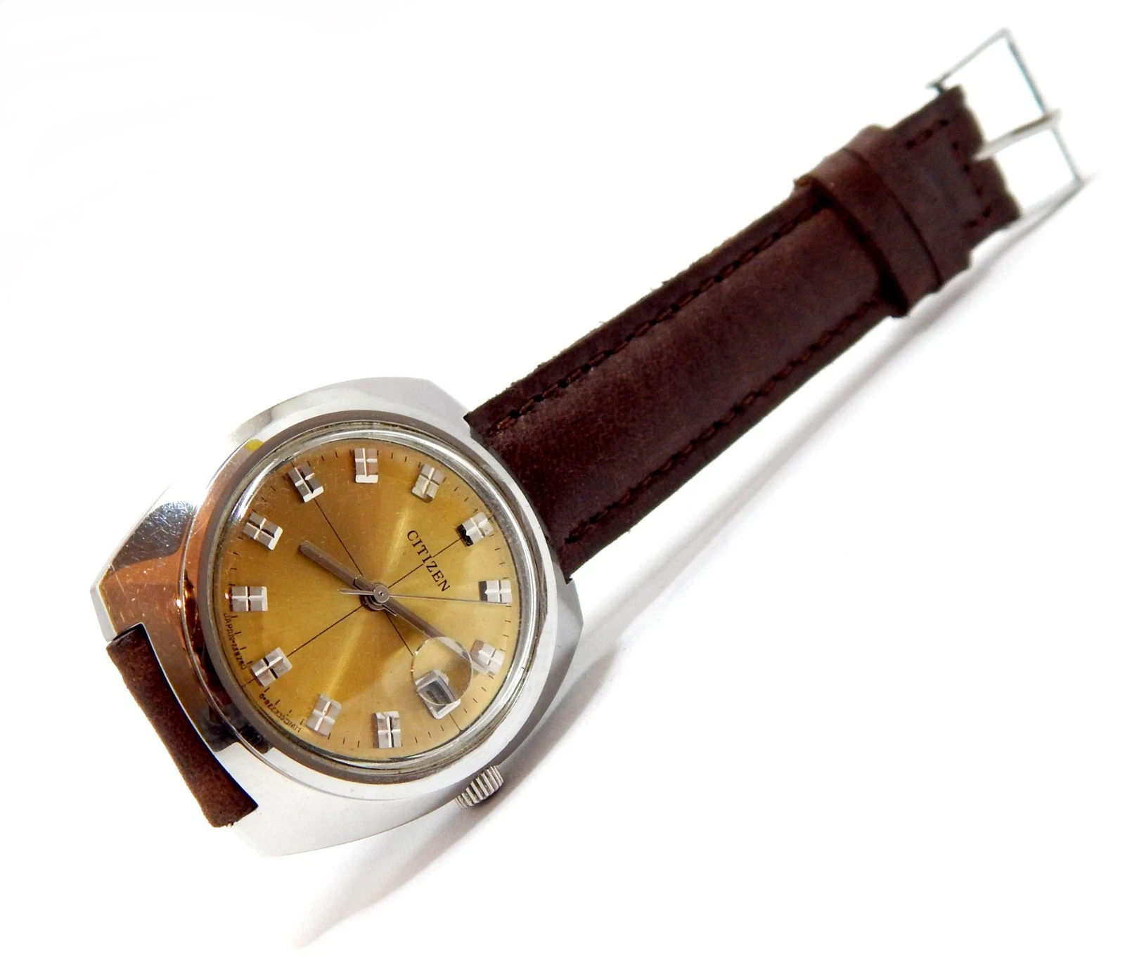 Vintage Watch CITIZEN Hand Winding 17 Jewels Case Steel 1970c 38mm Men Working