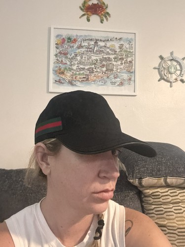 Gucci GG Baseball Cap Navy Web Stripe With Gold Bee Emblem Unisex Hat
