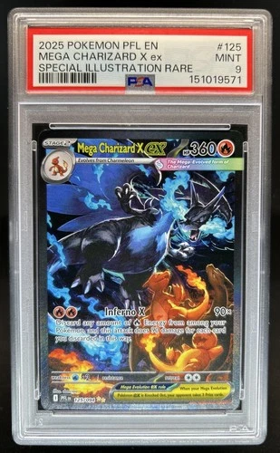 2025 Pokemon PFL Mega Charizard X ex Special Illustration Rare #125/094 PSA 9