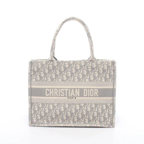 Christian Dior BOOK TOTE Tote Bag White Canvas #RCB14448