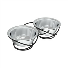 40 Oz Elevated Pet Dog Cat Stainless Steel Bowls Decorative Stand Food Water