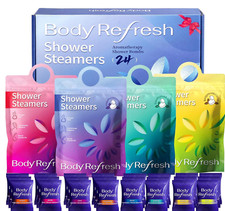Body Refresh Shower Steamers Aromatherapy. Bath Bombs. 24 Count.