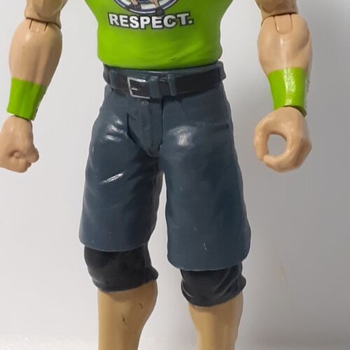 Used Wrestling Action Figure John Cena WWE Mattel Toys Green Top "RESPECT" Shirt - Picture 3 of 9
