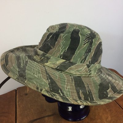 帽子 RRL Tiger Camo Bucket Army Hat Vintage Vietnam War Tiger Stripe Camo Boonie Bucket Hat Cap