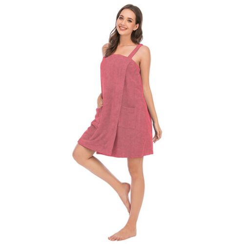 Women's Terry Cloth Towel Wrap Tank After Shower Dress Bath Spa Cozy Shower Robe - Picture 30 of 73