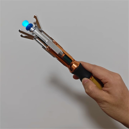 Réplica de luz LED colorida Doctor Who 11º destornillador sónico de metal accesorios para disfraces - Imagen 16 de 21