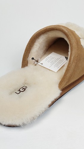 UGG HERREN HAUSSCHUHE SCUFF LOGO KASTANIE WILDLEDER/UGGpure™ WOLLE GRÖßE UK 8–11 - Bild 14 von 14