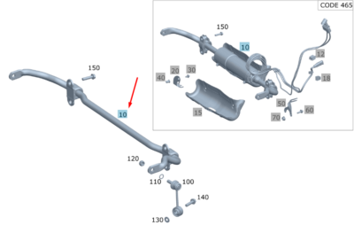 MERCEDES-BENZ GLE W167 Rear Anti Roll Bar A1673264300 GENUINE for