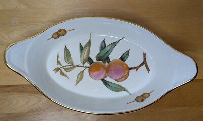 Royal Worcester England Oval Serving Relish Tray With Gold Trim Olives + Fruit