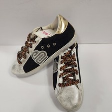 Justice Sport Sneakers Black  Silver Low Court Casual Size 5 New