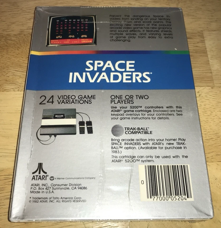 NEW SPACE INVADERS Arcade Game for Atari 5200 SEALED in BOX 1982 Very RARE! NICE - Image 2 of 4