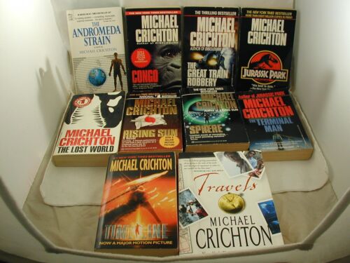 Michael Crichton lot de 10 livres science-fiction aventure sources de films - Photo 1/1