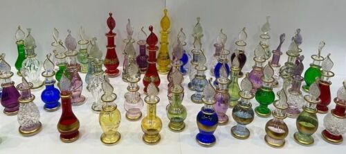 "Lote de 50 botellas de perfumes de vidrio egipcio soplado por la boca de 2" - Imagen 1 de 2