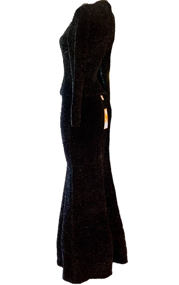 FENDI By KARL LAGERFELD F/W 1998 Black Gown Jacket Set Size 42 VINTAGE RARE - Image 4 of 4