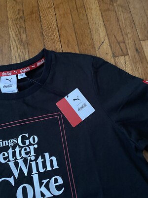 Puma x Coca-Cola Things Go Better With Coke Black Red T-Shirt Size